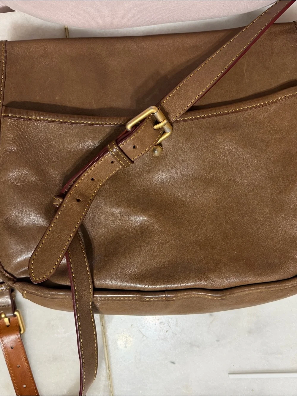 Dooney & Bourke Brown Leather Shoulder Hobo Bag